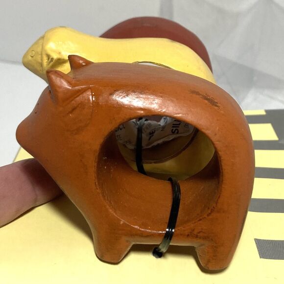 Pier 1 Imports Farm Animals Country Kitchen Wood Napkin Ring Holder Set of 4 NEW - Picture 7 of 15